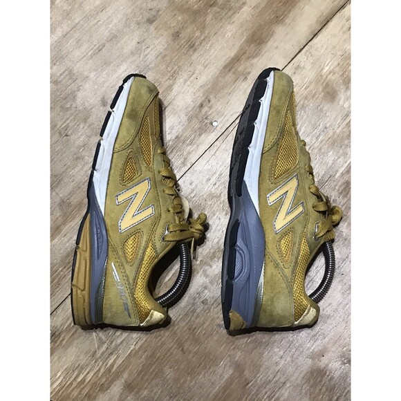 New Balance 990V4 Yellow Suede Running Shoes Made in USA Men 5.5 main image 6